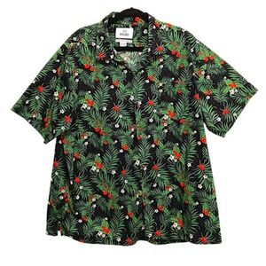 RARE 28 Palms CHRISTMAS Tropical Shirt 2XL Green Holly Berry Party Travel Hawaii